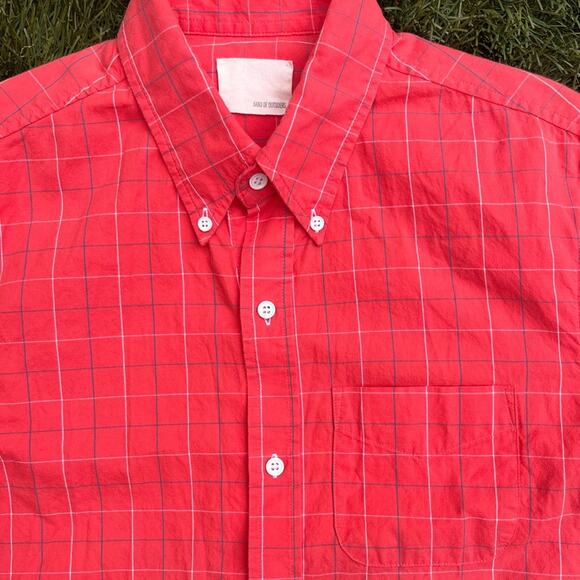 Band of Outsiders Y2K Preppy WindowPane Hipster Twee Slim Button Down Shirt 1/S - Picture 3 of 9